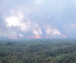 Complicado combate de incendio
