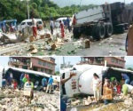Saquean tráiler de cerveza accidentado