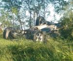Sufre joven aparatosa volcadura en Valle Hermoso