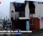 Incendio deja una mujer intoxicada