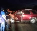Deja lesionados y graves daños un encontronazo en la 124