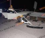 Queda prensada tras choque contra viga en la Matamoros-Reynosa