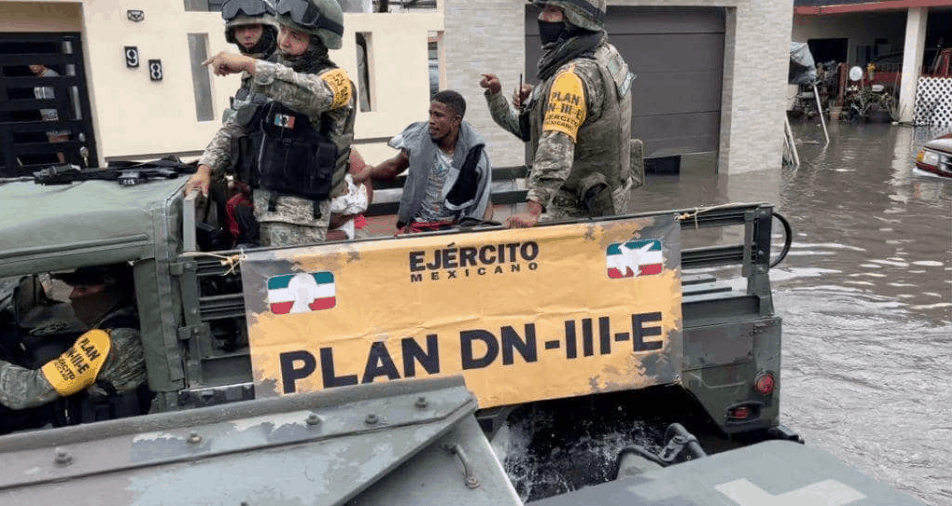 Activa SEDENA Plan DN-III-E en Matamoros por fuertes lluvias