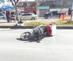 Motociclista y peatón heridos en atropello