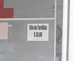 Tortillas a 30 pesos