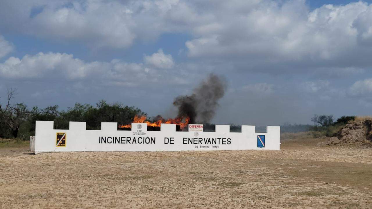 Incinera Sedena droga asegurada en frontera norte de Tamaulipas