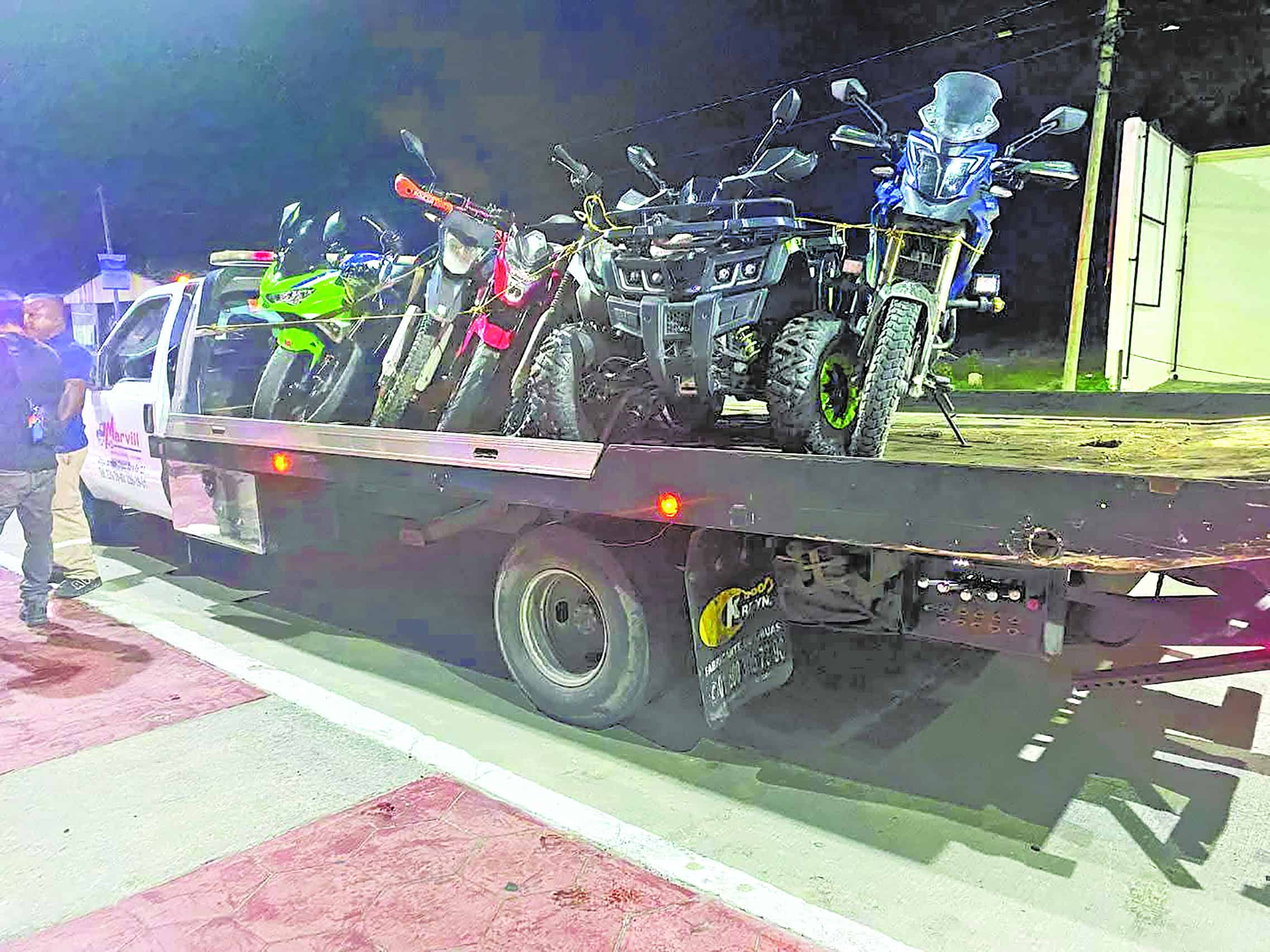 Aseguran motos en playa Miramar
