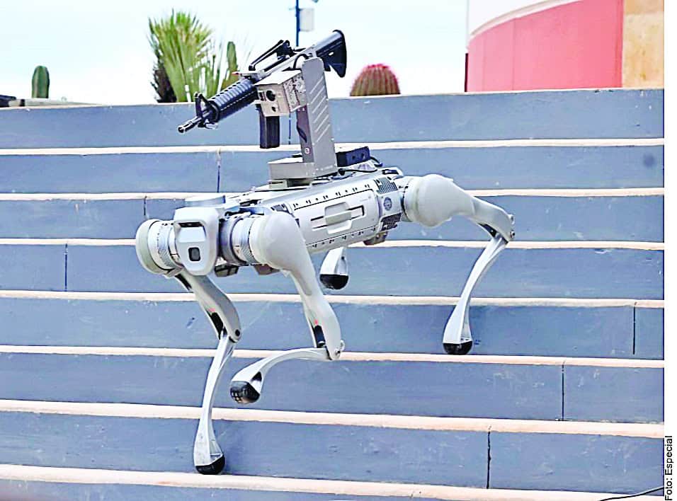 Presumen ´perros robots´ con unos fusiles de asalto