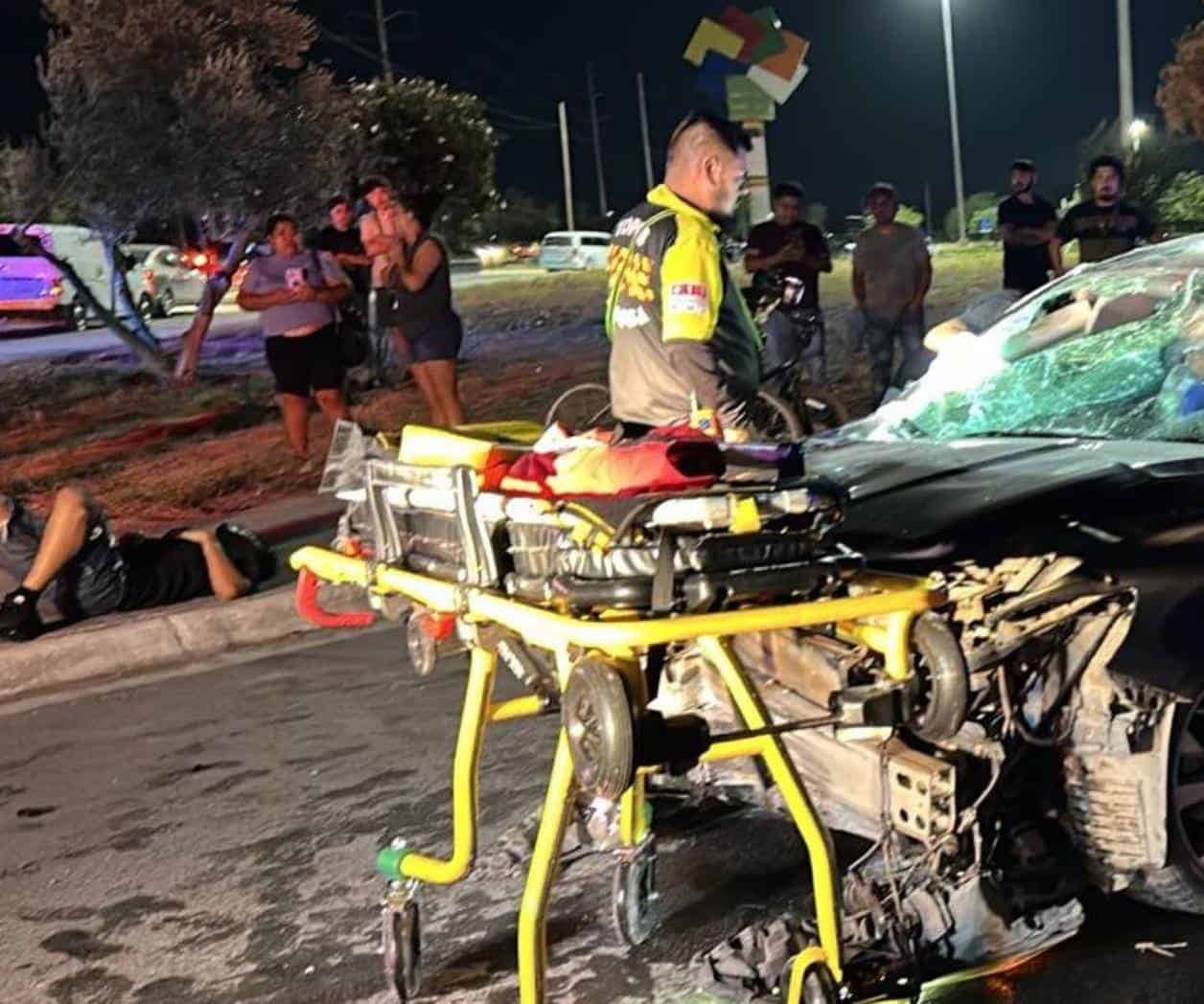 Rescate urbano tras accidente frontal en libramiento Oriente