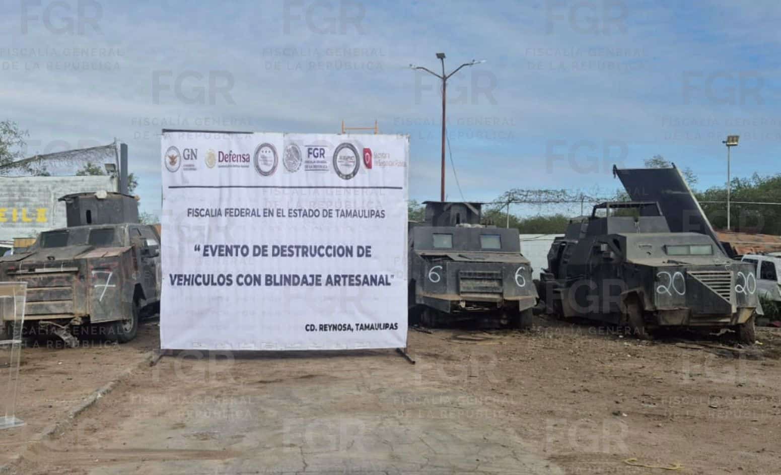 FGR destruye vehículos monstruos tras aseguramientos