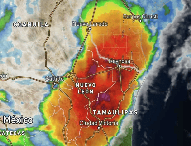 Alerta Protección Civil por lluvias intensas en Tamaulipas